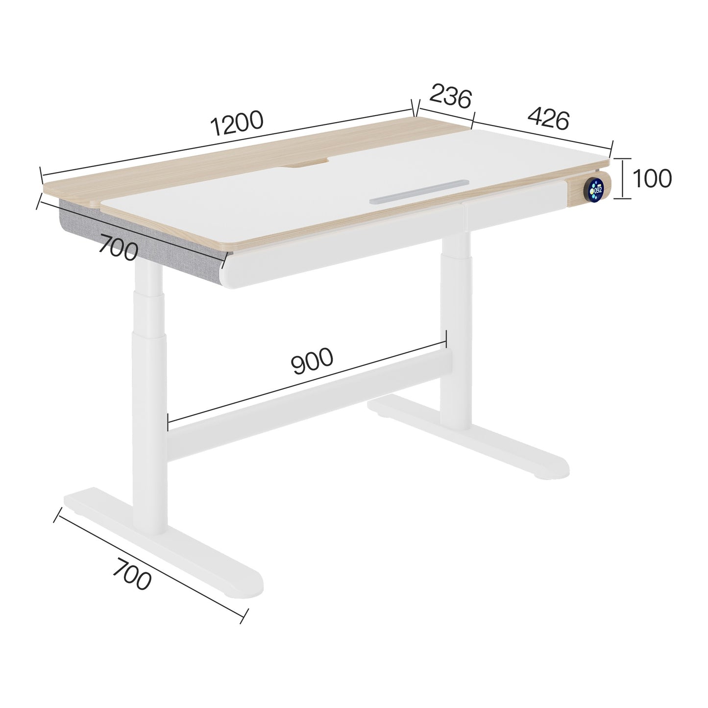 Teenager Adjustable Table with Power Socket and Drawer