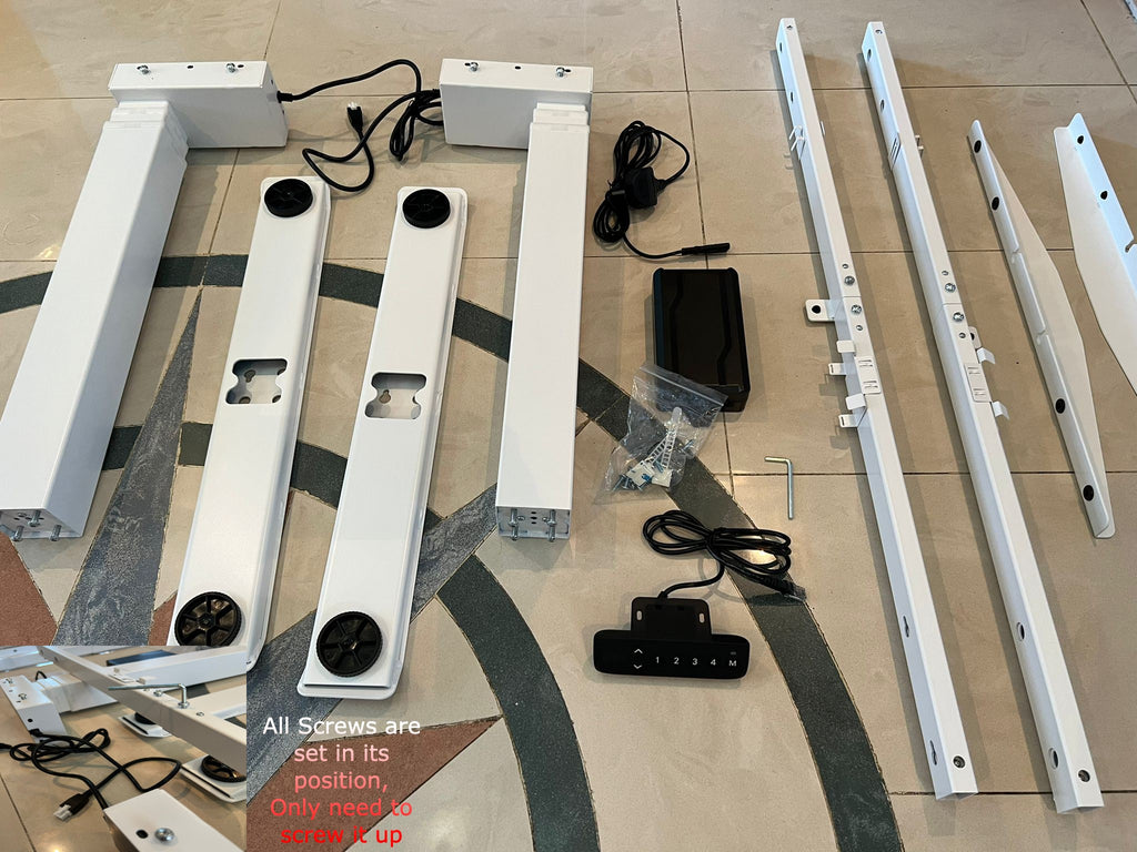 OfficeOne Adjustable Table, Three Segment, Dual Motor