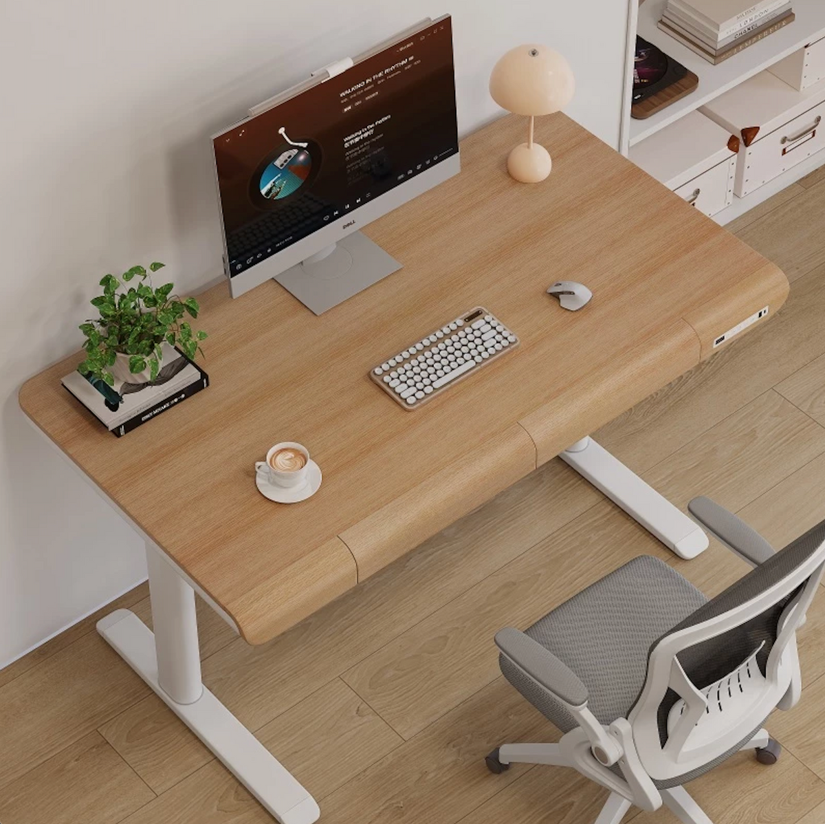 Height Adjustable Table with Drawers