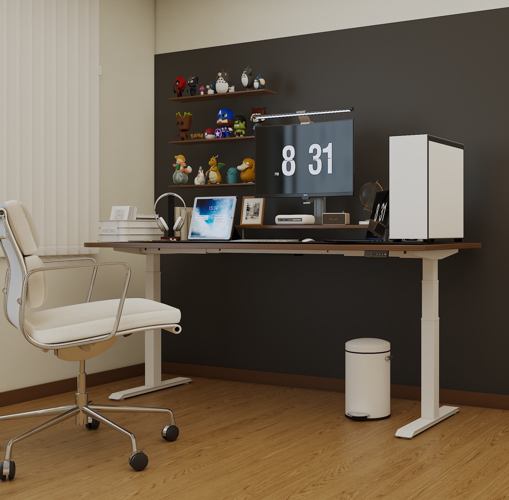 OfficeOne Adjustable Table, Three Segment, Dual Motor