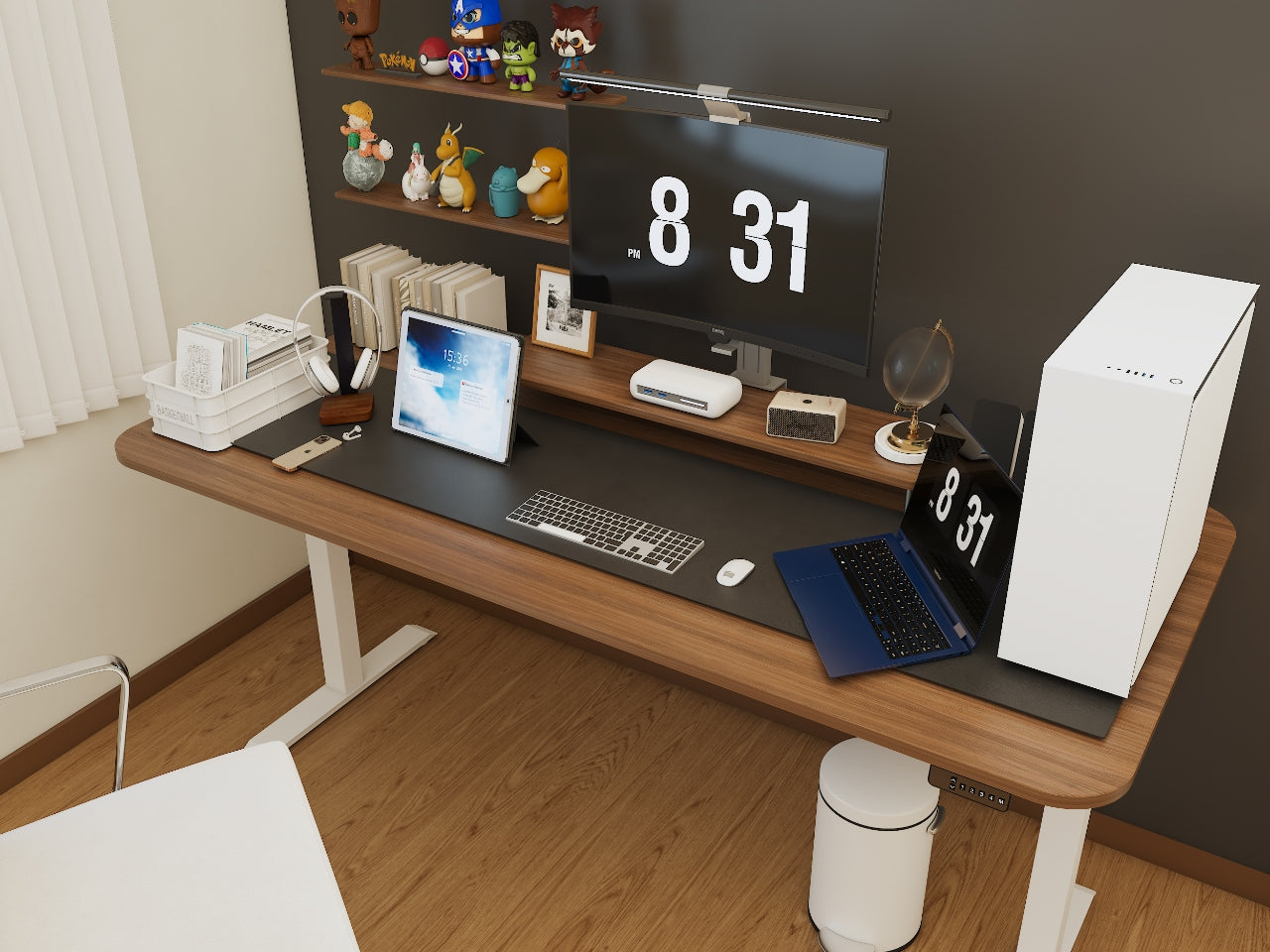 OfficeOne Adjustable Table, Three Segment, Dual Motor
