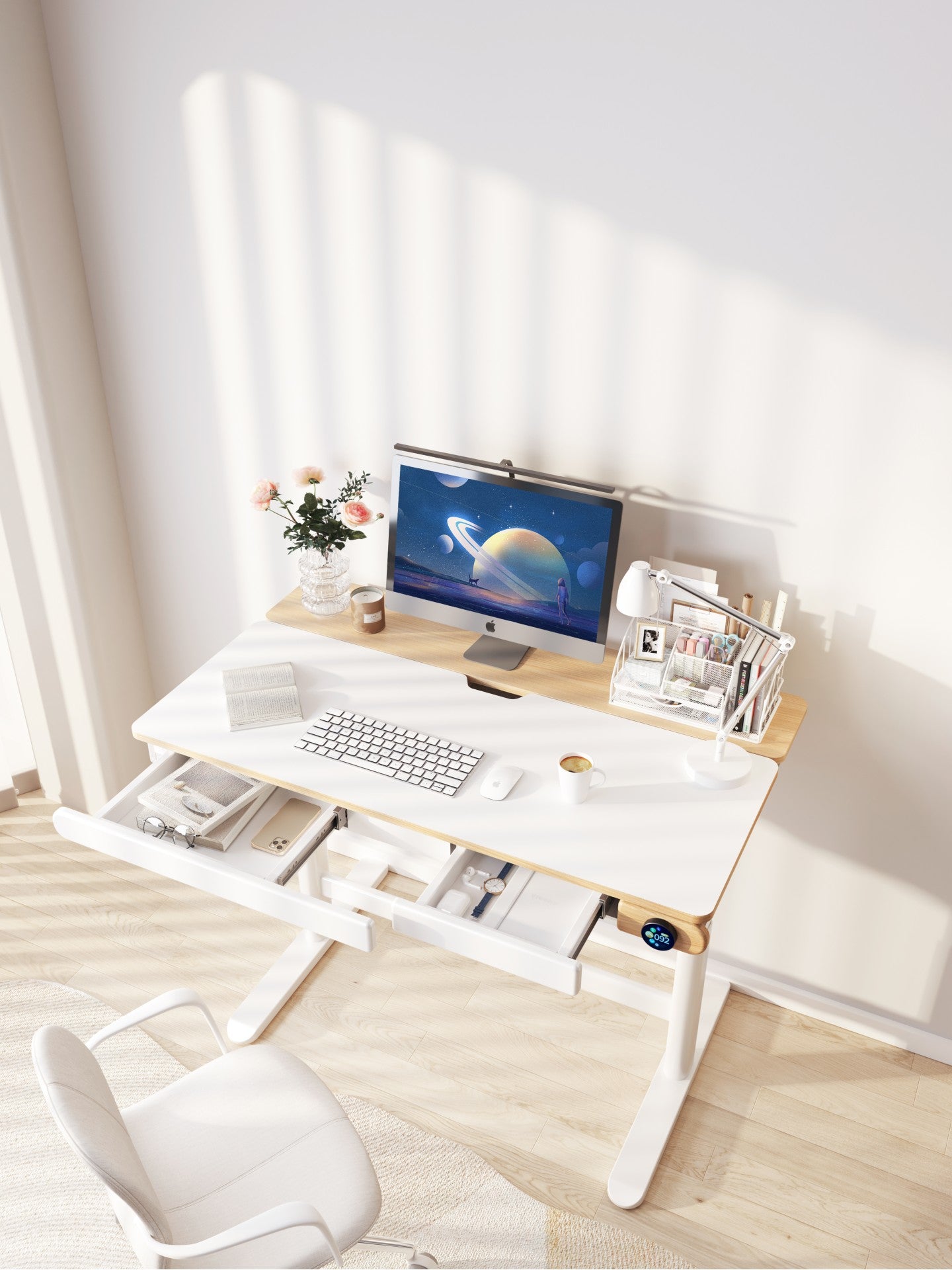 Teenager Adjustable Table with Power Socket and Drawer