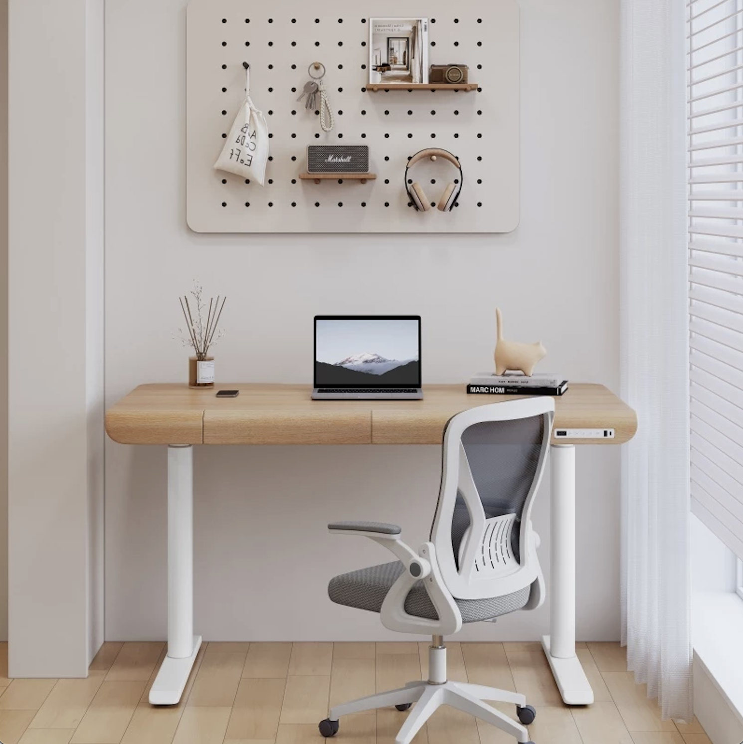 Height Adjustable Table with Drawers