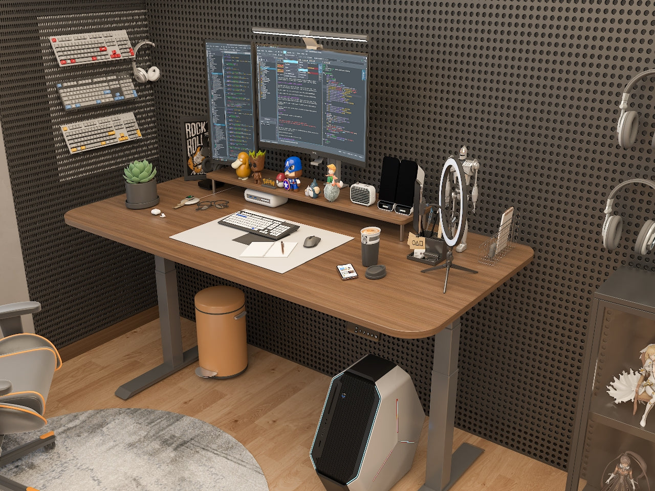 OfficeOne Adjustable Table, Three Segment, Dual Motor