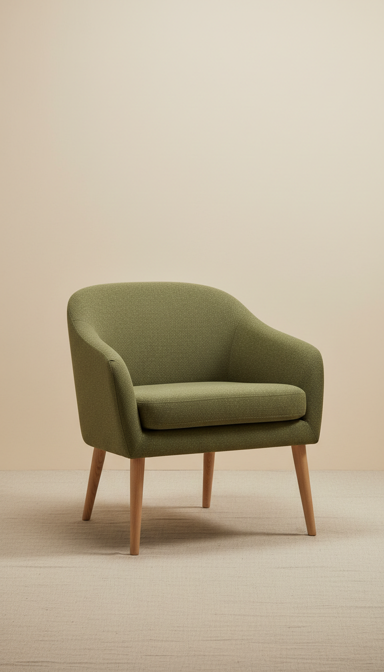 Olive Wool Accent Chair