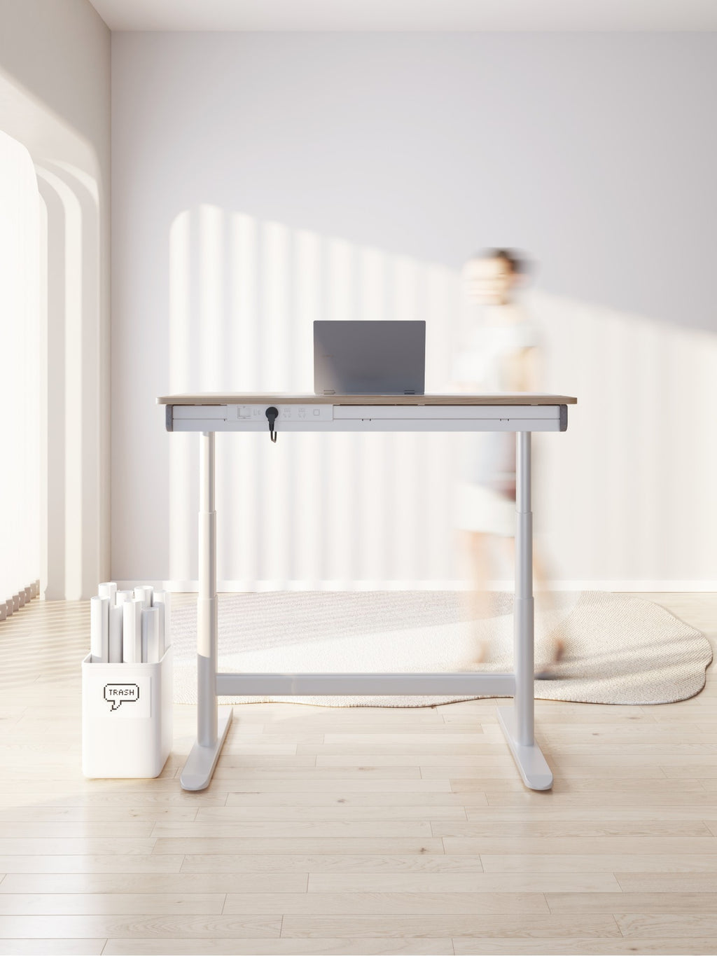 Teenager Adjustable Table with Power Socket and Drawer