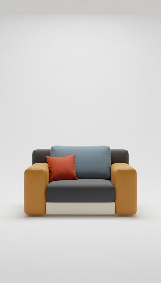 Arco Modular Lounge Chair in Charcoal Wool
