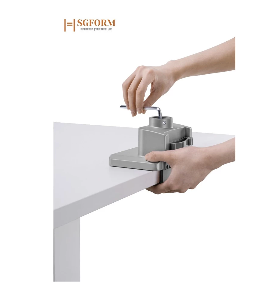 Dual Monitor Pole-Mounted Thin Gas Spring Monitor Arm