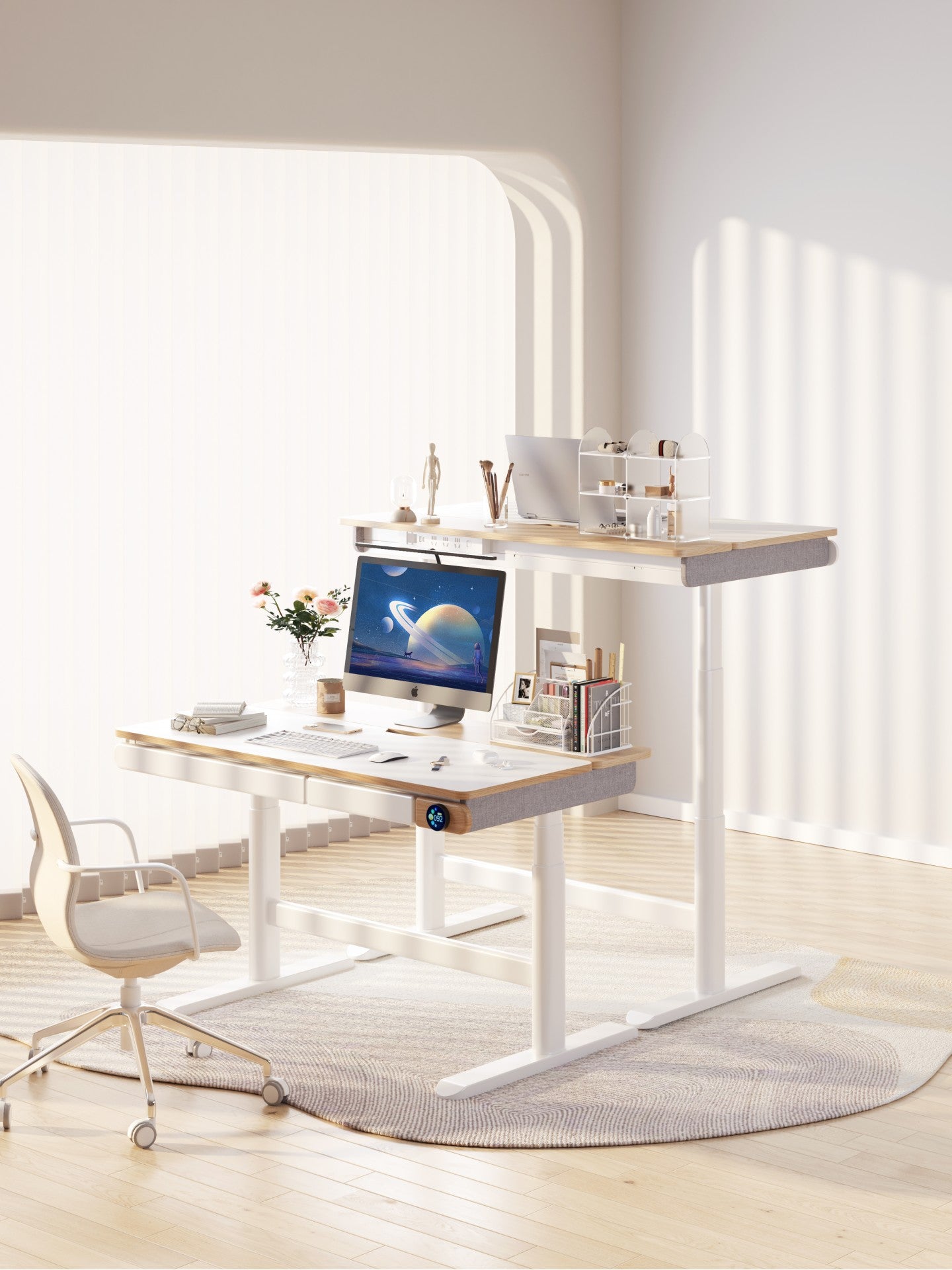 Teenager Adjustable Table with Power Socket and Drawer