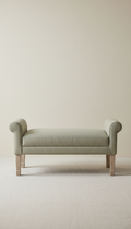 Linen-Upholstered Entryway Bench