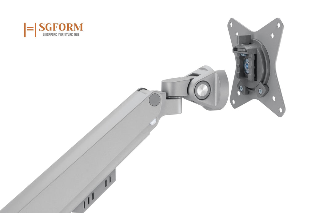 Dual Monitor Pole-Mounted Thin Gas Spring Monitor Arm