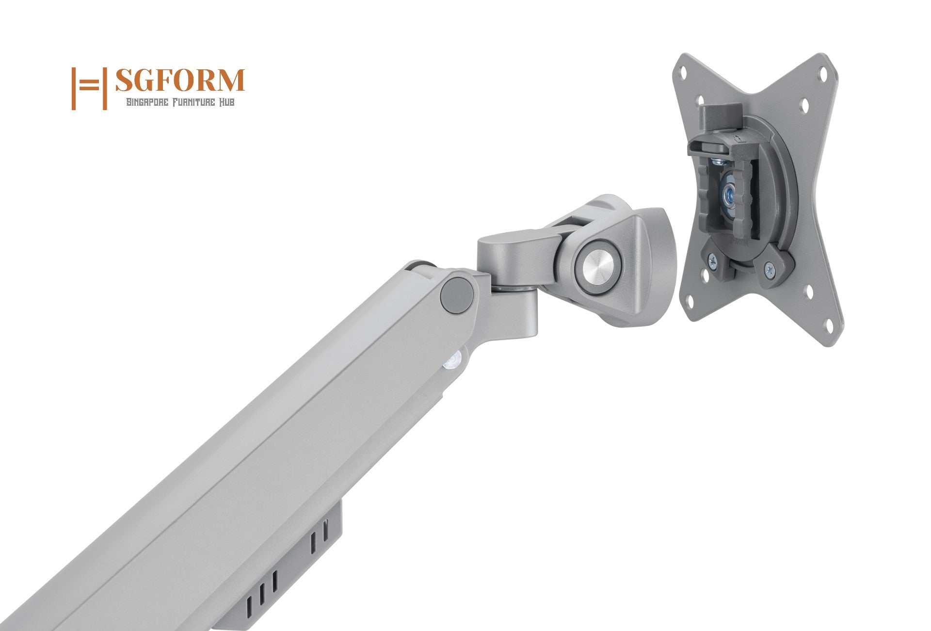 Dual Monitor Pole-Mounted Thin Gas Spring Monitor Arm