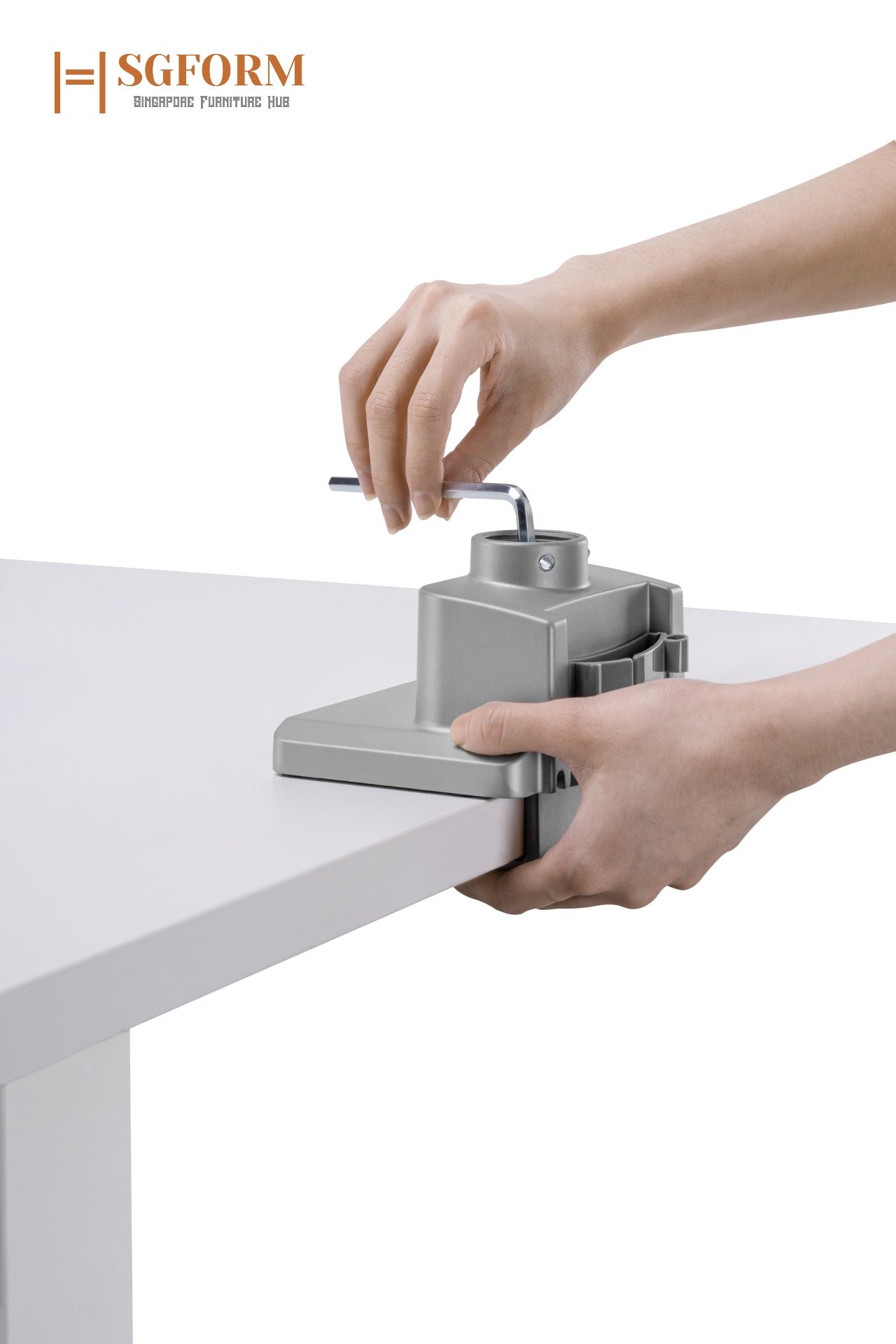 Dual Monitor Pole-Mounted Thin Gas Spring Monitor Arm
