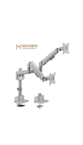 Dual Monitor Pole-Mounted Thin Gas Spring Monitor Arm