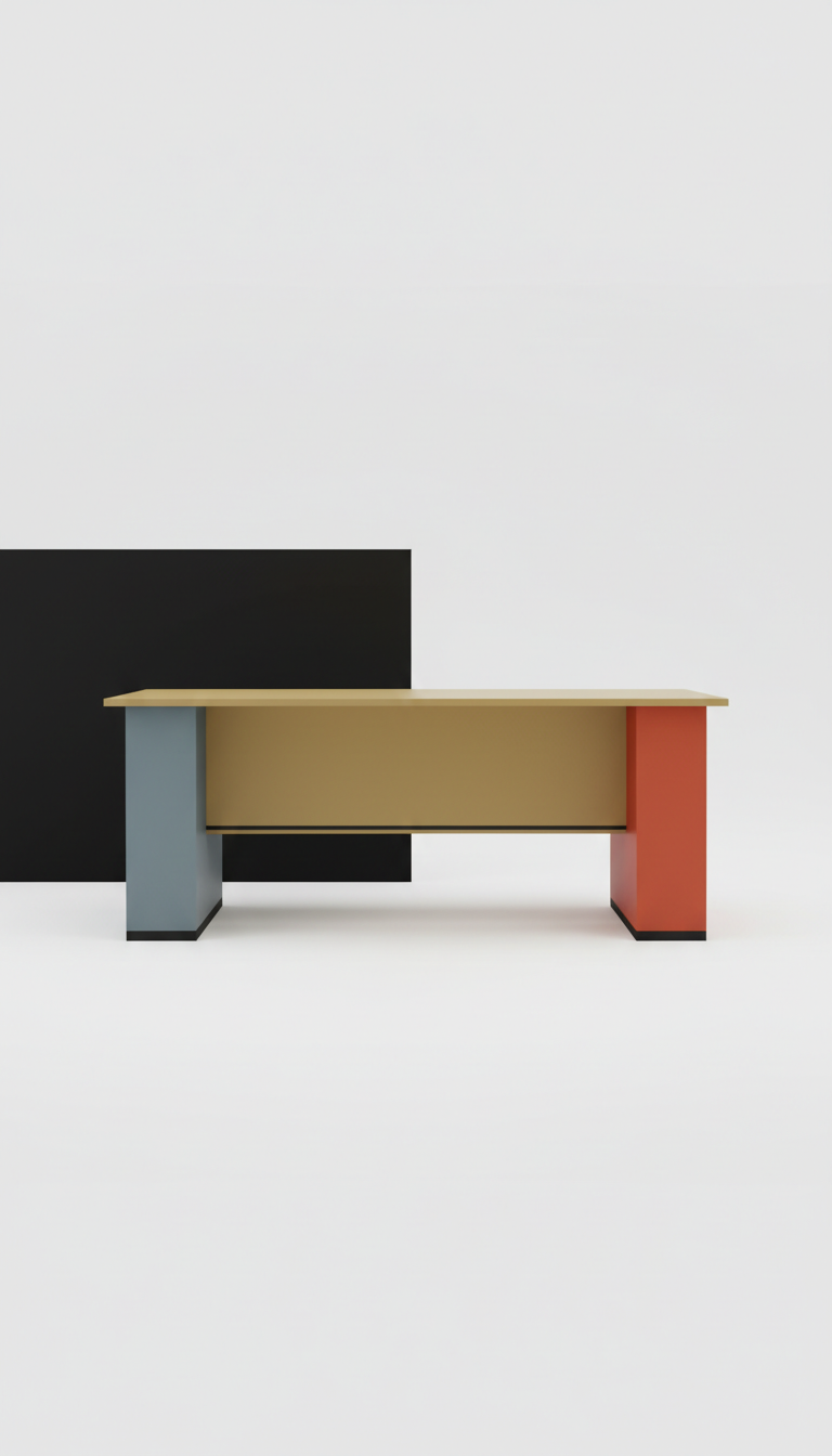 Stratos Executive Desk with Walnut Inlay