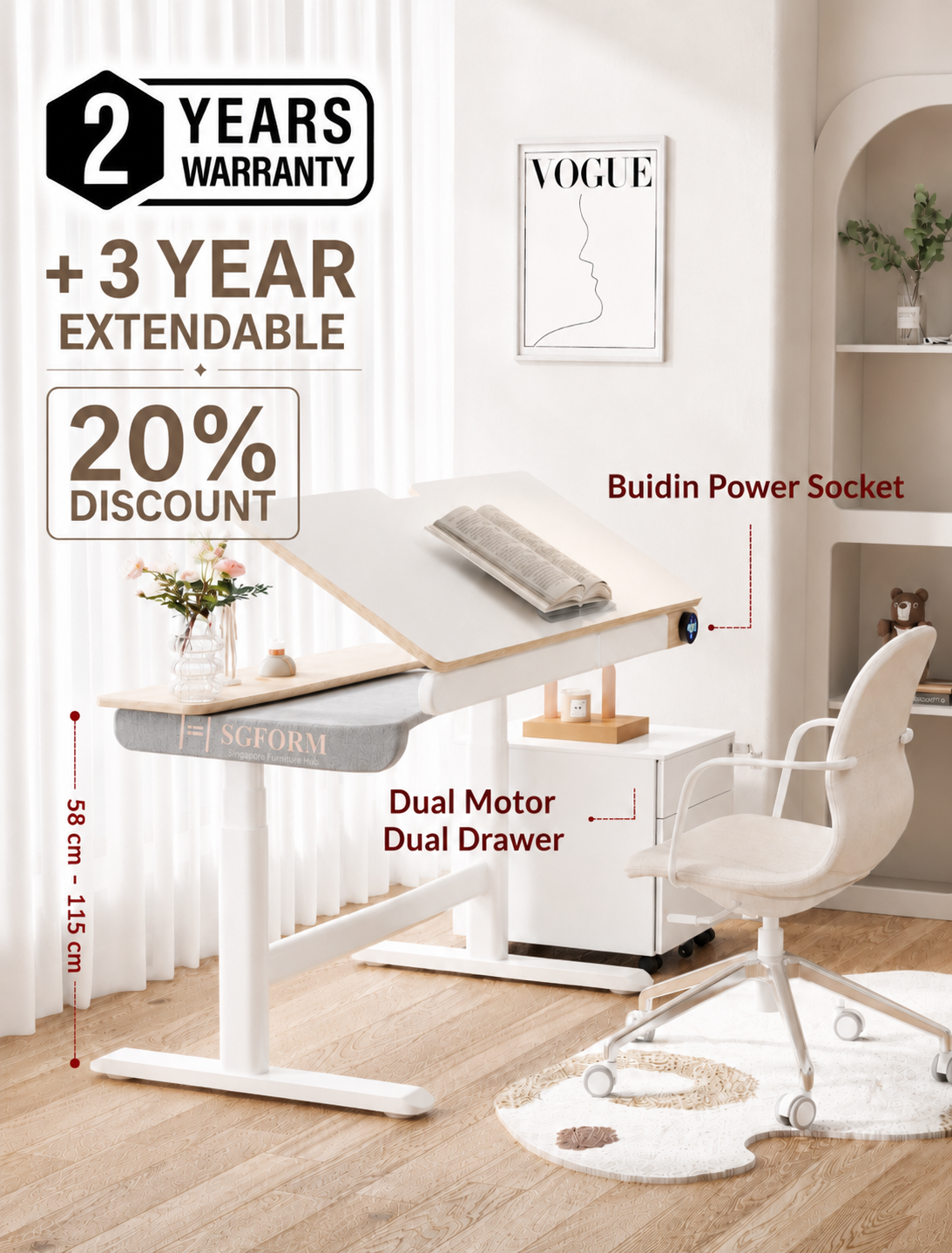 Teenager and Kids Adjustable Table